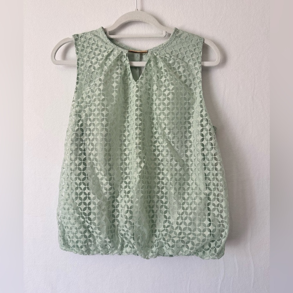 Liz Claiborne Mint Green Lace Sleeveless Blouse